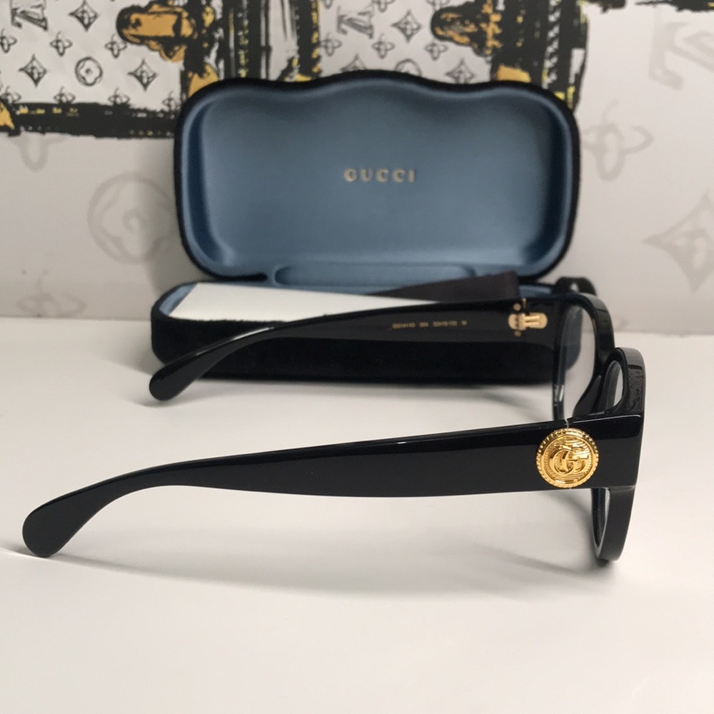 New Authentic Gucci Black Oversized Glasses GG1411O 004 - Picture 7 of 14